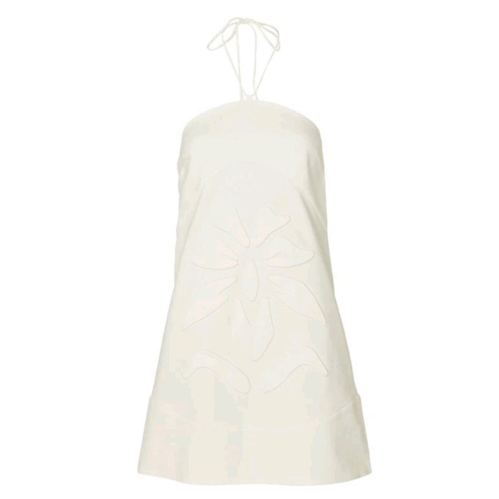Alexis white Dwaine halter dress floral dress in dahlia